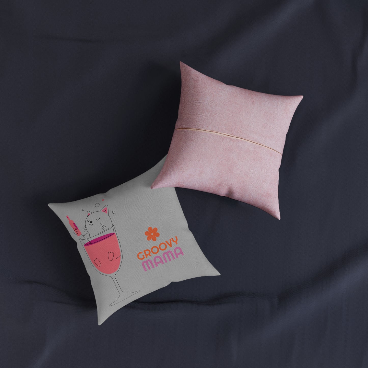 Square Pillow - Pink Back